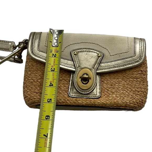 Vintage Coach Straw Woven Wrist Handbag - Picture 9 of 9